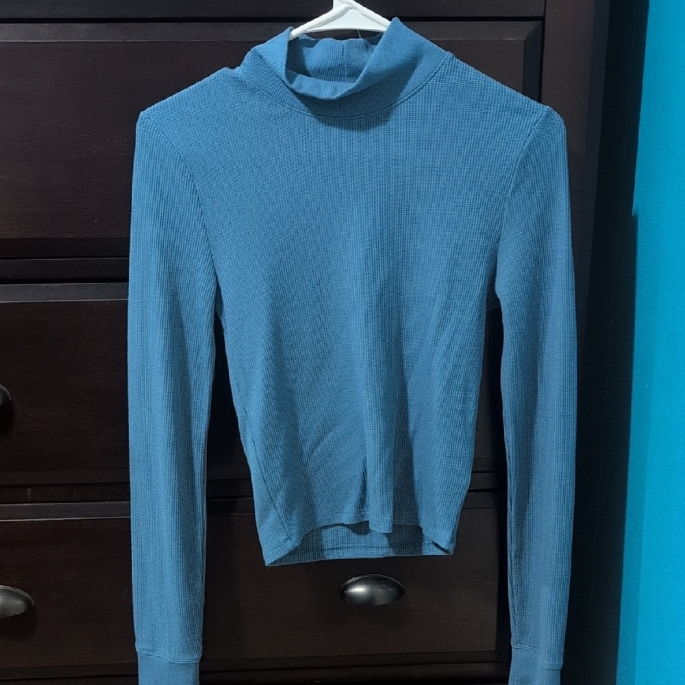 Blue Turtleneck Shirt